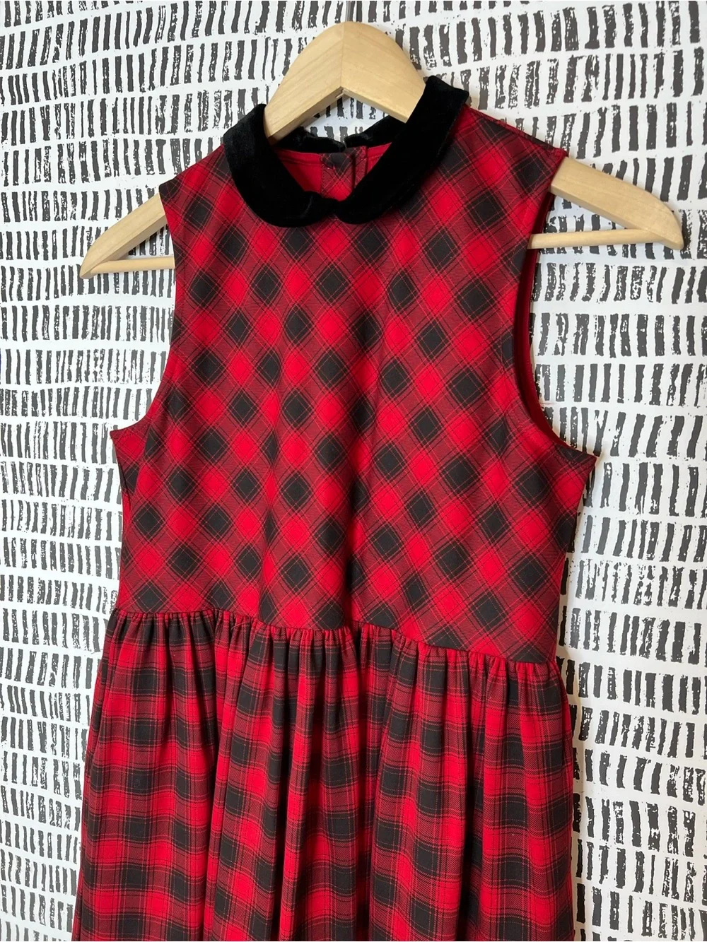 Polo Ralph Lauren red and black plaid sleeveless holiday Christmas dress